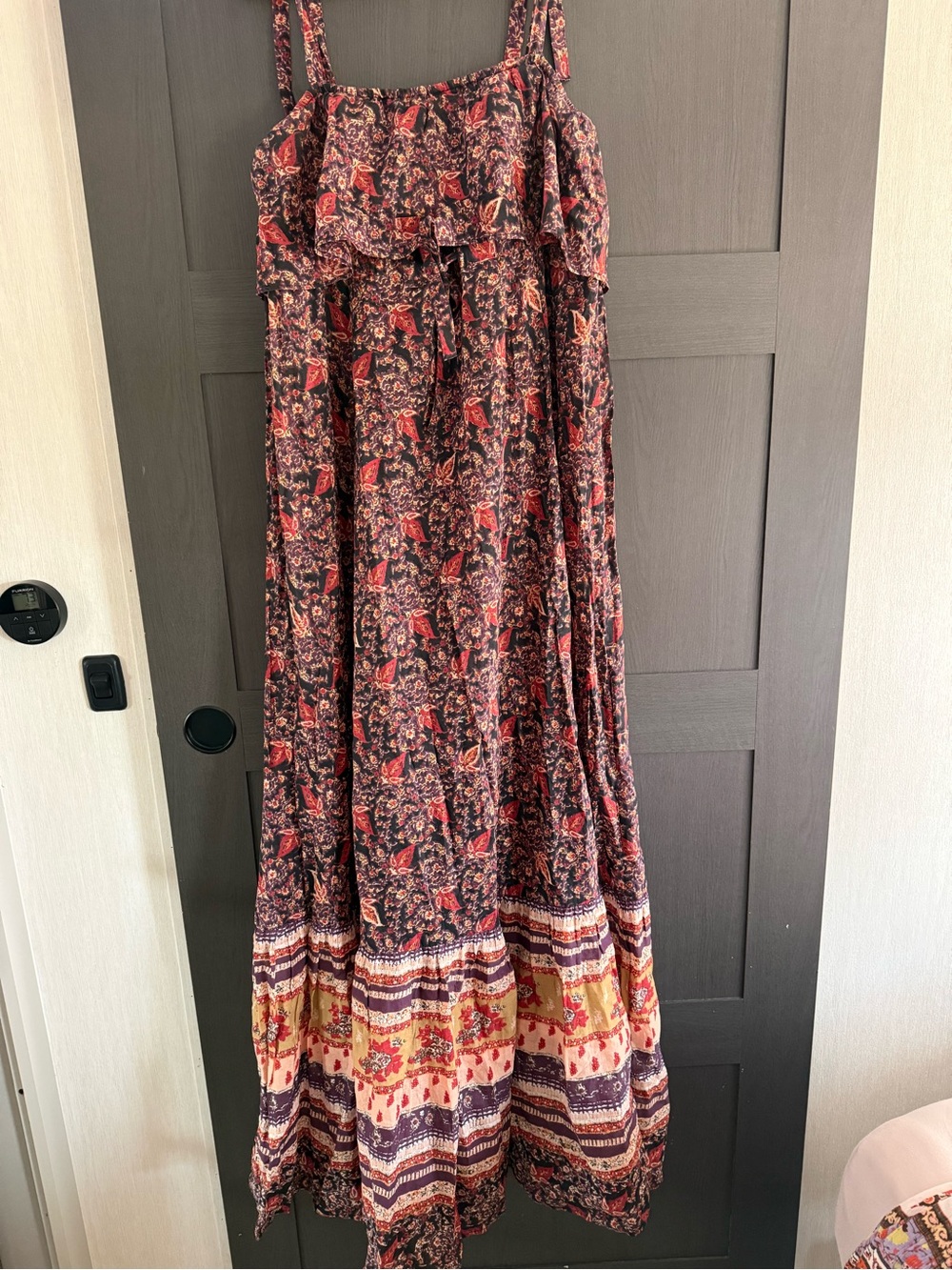 Free People Boho Floral Maxi Dress in Navy and Rust